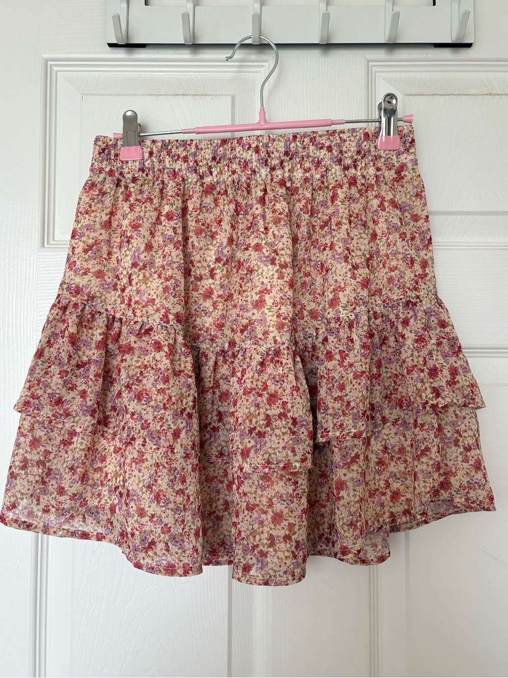 Dynamite Floral Ruffle Mini Skirt